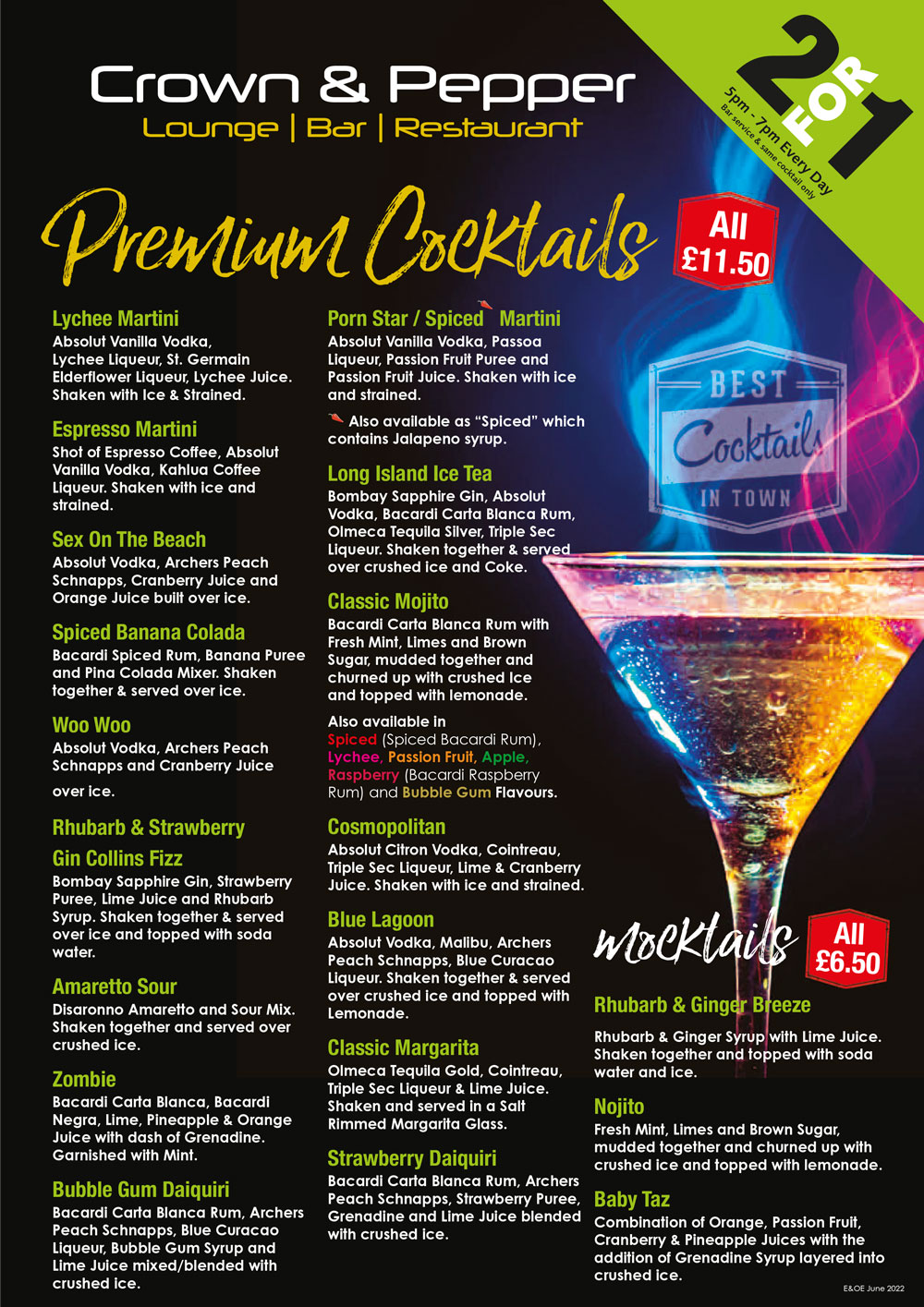 Click to Download the Cocktail Menu